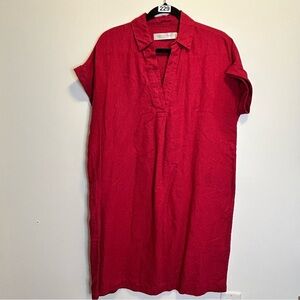 Linen Dress Simon’s Cherry Red - Med